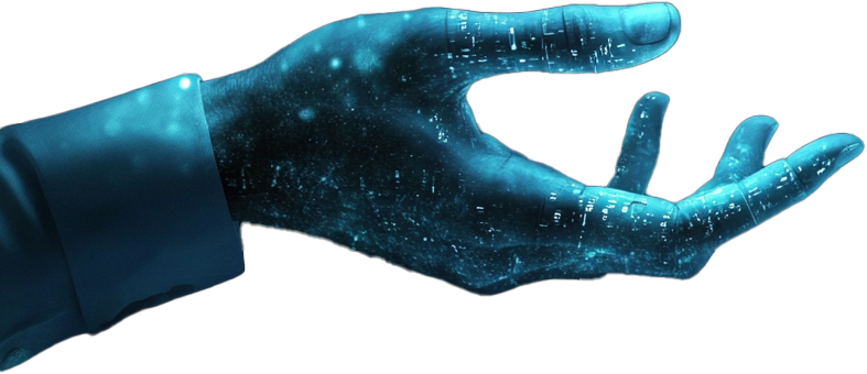 business man reaching up to the right